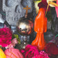 Santa Muerte Naranja Statue with Dress + Baptized + Fixed + Made in Mexico + Orange + Abre Camino + Transformation + Overcoming Addiction