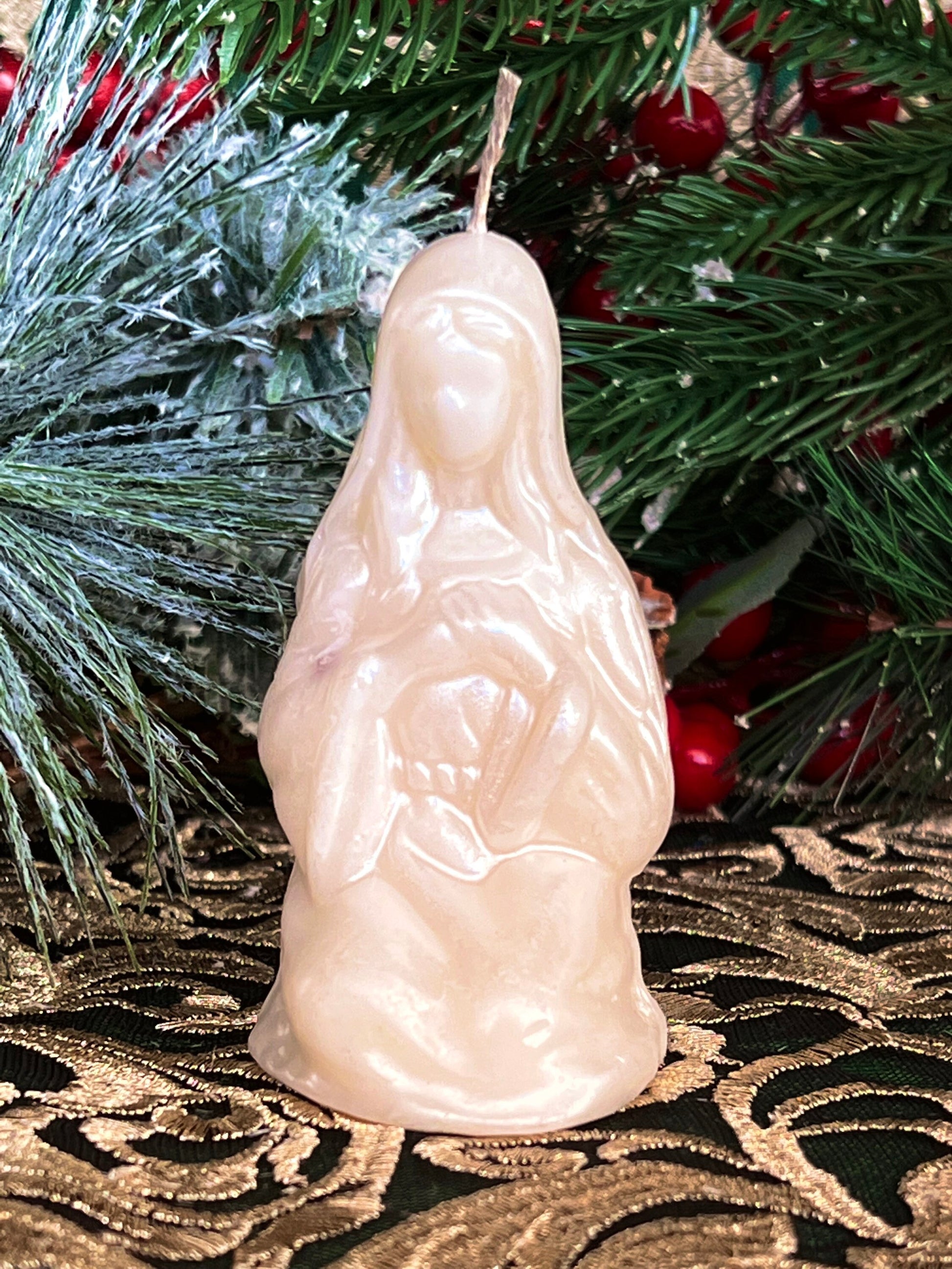 4” Praying Mary Candle + Blessings + Spirituality