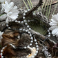 Santa Muerte Blanca Rosary de Hilo + Gemstone + Alabaster + Handcrafted + Rosario