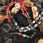 Santa Muerte Evil Eye Rosary de Hilo + Traditional Colors + Three Robes + Blessed + Handcrafted + Rosario