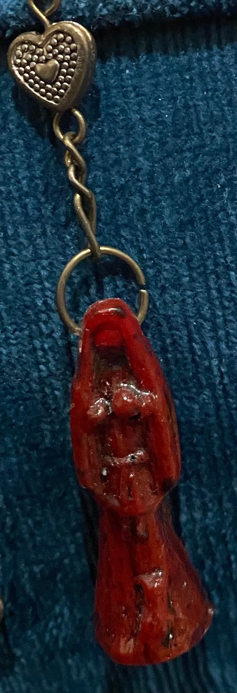 Santa Muerte Roja Rosary + with or without Heart Beads + Blessed + Handcrafted + Rosario