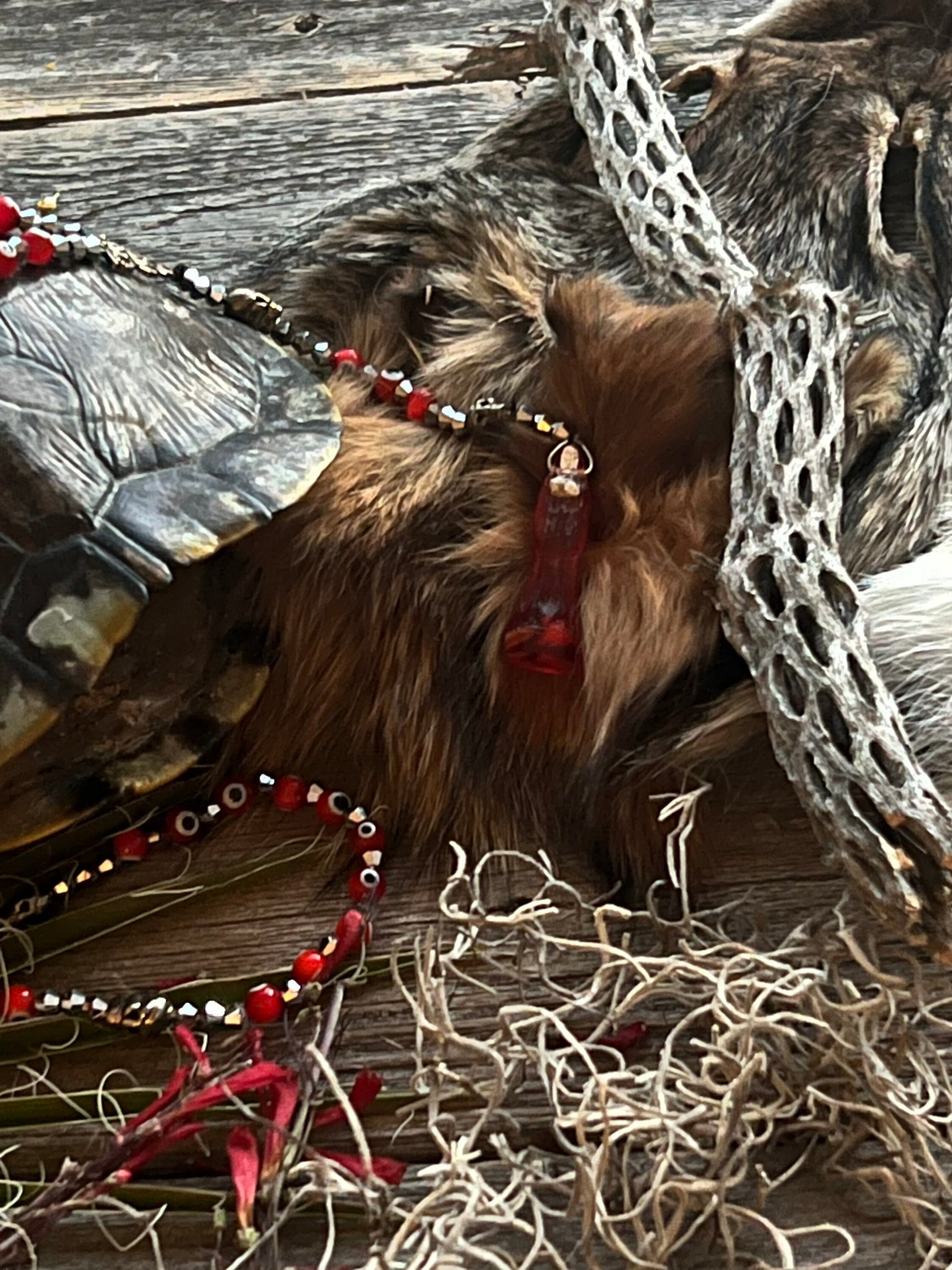 Santa Muerte Roja Evil Eye Rosary de Hilo + Love + Passion + Domination + Money + Handcrafted + Rosario