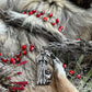 Santa Muerte Roja Evil Eye Rosary + Love + Passion + Domination + Money + Sterling Silver Plated Chain + Handcrafted + Rosario