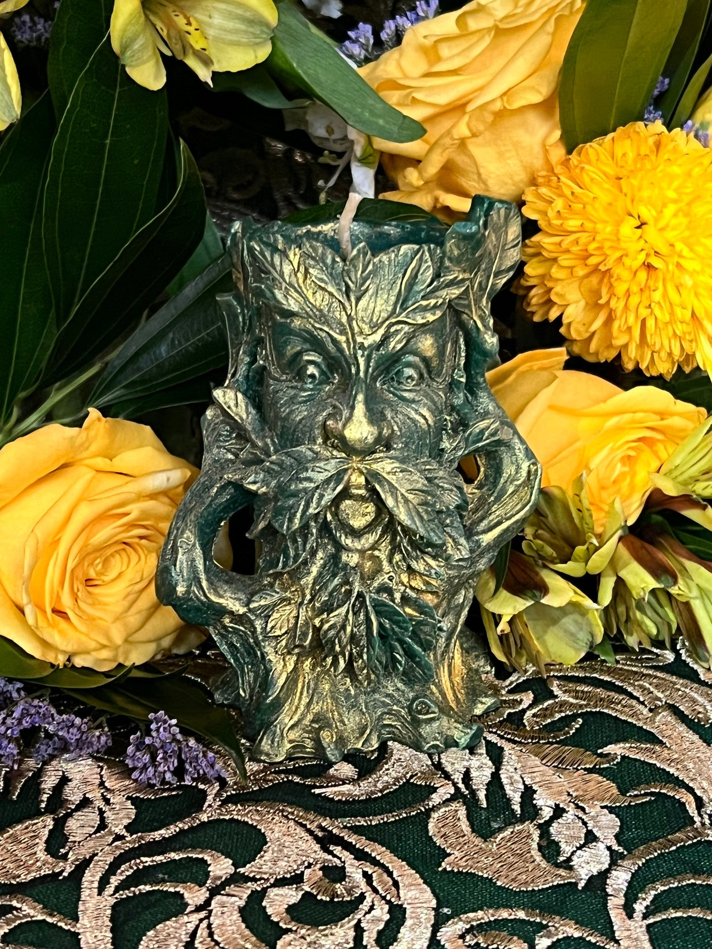 Forest Spirit Figure Candle + Gran Bwa + Vodou + Witch + Green Man + Gran Bois + Cernunnos + Hand Poured