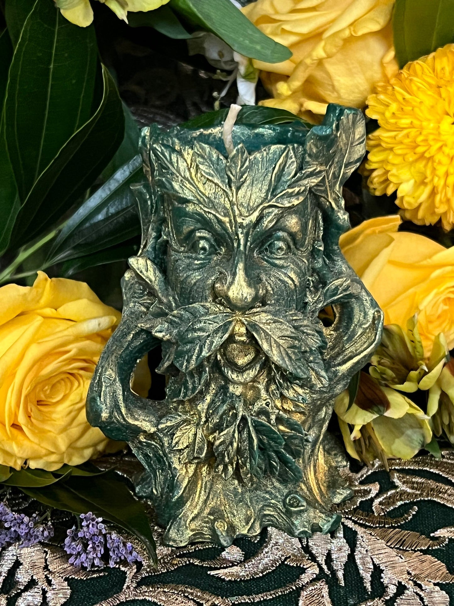 Forest Spirit Figure Candle + Gran Bwa + Vodou + Witch + Green Man + Gran Bois + Cernunnos + Hand Poured