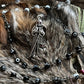 Santa Muerte Negra y Blanca Uncrossing Evil Eye Rosary + Xtreme Protection + Blessed + Sterling Silver Plated Chain + Handcrafted + Rosario