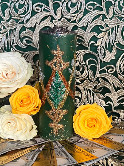 Ayizan Prosperity Hand-Carved Candle + Money + Better Business + More Customers + Llame Cliente + Fixed + Aizan