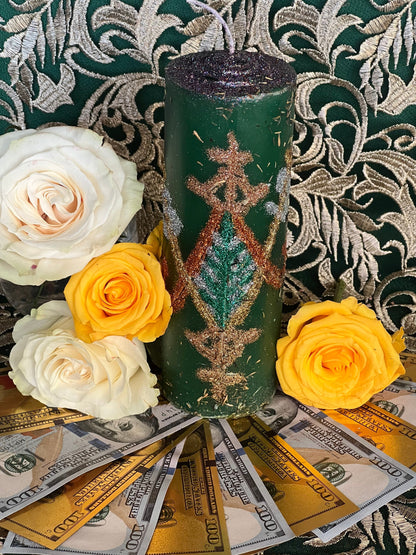 Ayizan Prosperity Hand-Carved Candle + Money + Better Business + More Customers + Llame Cliente + Fixed + Aizan