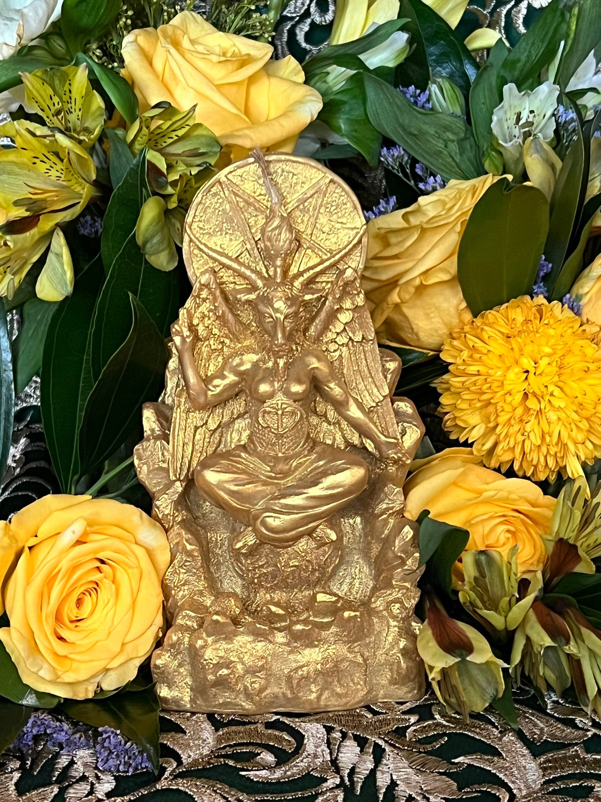 Baphomet Candle + 24K Gold + Knights Templar + Ordo Templi Orientis + As Above, So Below