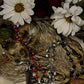 Santa Muerte Evil Eye Rosary + Traditional Colors + 3 Robes + Blessed + Handcrafted + Sterling Silver Plated Chain + Rosario + Tricolor