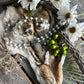 Santa Muerte Blanca Rosary + Sterling Silver Plated Chain + Gemstone + Alabaster + Handcrafted + Rosario