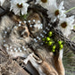 Santa Muerte Blanca Rosary + Sterling Silver Plated Chain + Gemstone + Alabaster + Handcrafted + Rosario
