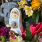 Santa Muerte Blanca Statue + Mictecacihuatl + Mictlantecihuatl + Traditionally Handcrafted from Mexican Clay + 1 of a Kind + Made in Mexico