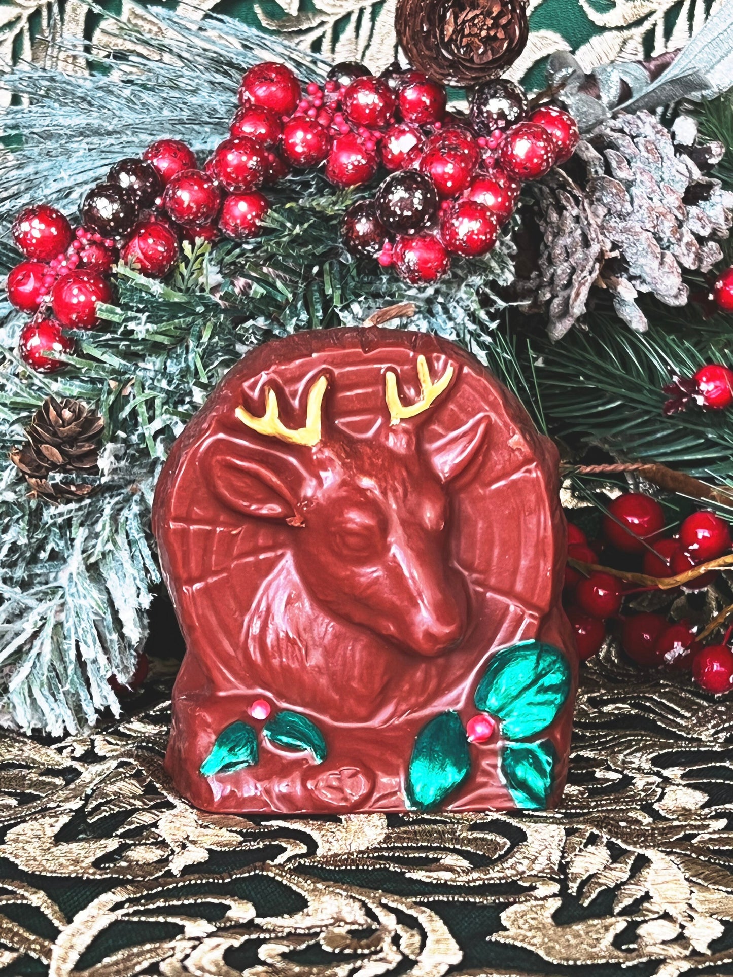 Deer Candle + Yule + Imbolc + Solstice + Sabbat + Reindeer + Witch