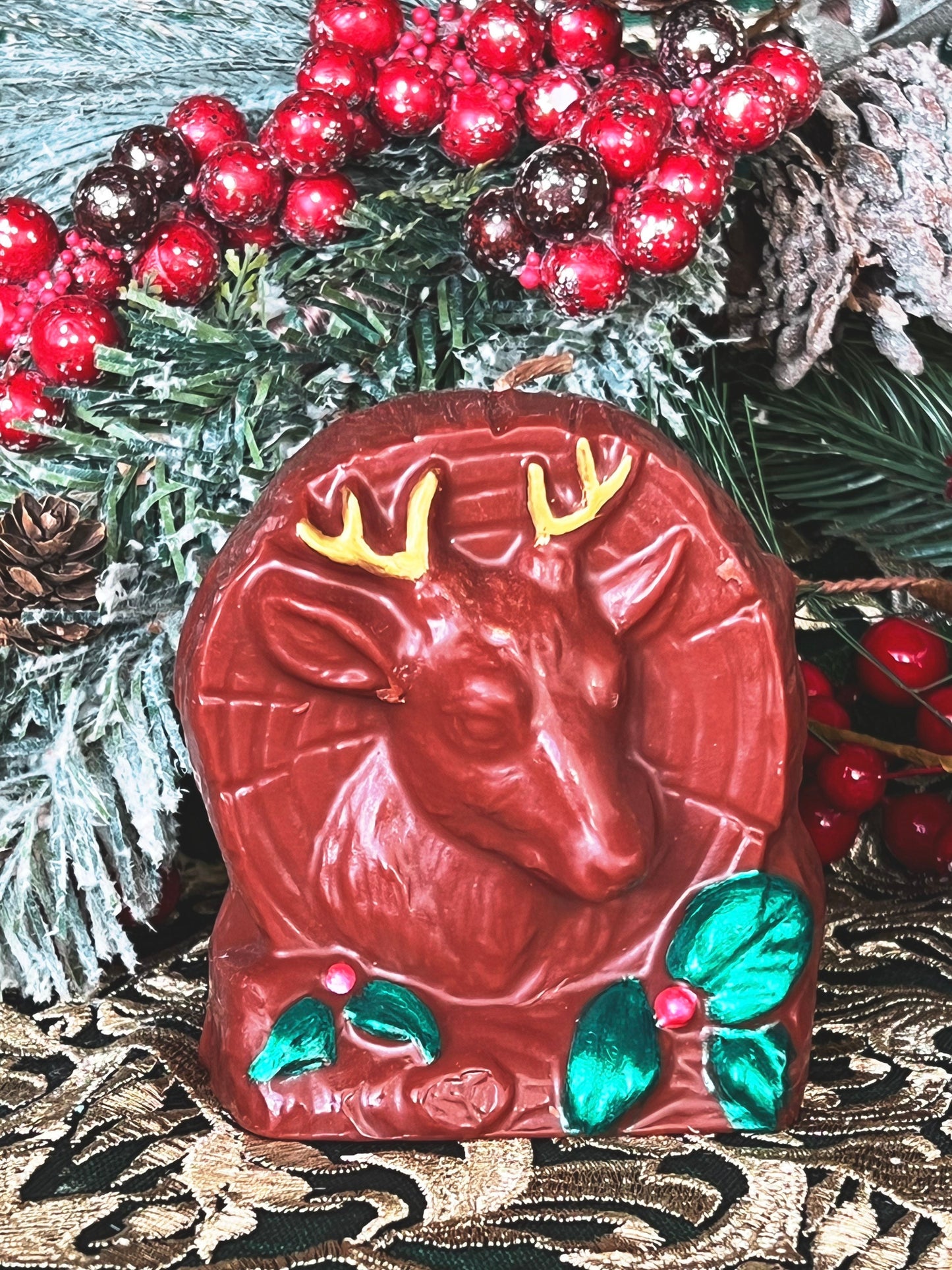 Deer Candle + Yule + Imbolc + Solstice + Sabbat + Reindeer + Witch