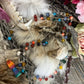 Santa Muerte Siete Colores Rosary + 7 Potencias + All-Purpose + Blessed + Gemstone + Sterling Silver Plated Chain + Handcrafted + Rosario
