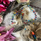 Santa Muerte Siete Colores Evil Eye Rosary + Blessed + Sterling Silver Plated Chain + Handcrafted + Rosario
