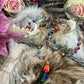 Santa Muerte Siete Colores Evil Eye Rosary + Blessed + Sterling Silver Plated Chain + Handcrafted + Rosario