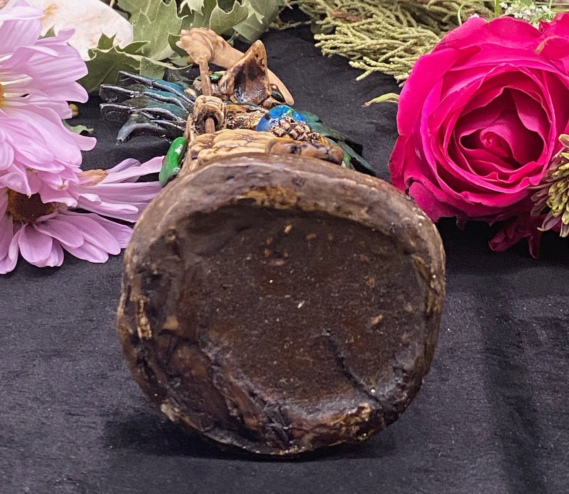 Santa Muerte Azteca Statue + 24K Gold + Baptized + Fixed + Made in Mexico
