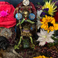 Santa Muerte Seated Azteca Statue + 24K Gold Leaf + Baptized + Fixed + Made in Mexico + Aztek + Trono + Veneration