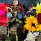 Santa Muerte Seated Azteca Statue + 24K Gold Leaf + Baptized + Fixed + Made in Mexico + Aztek + Trono + Veneration