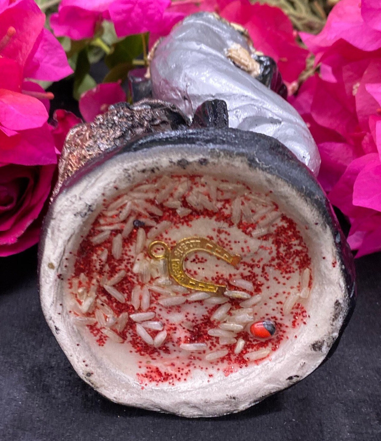 Santa Muerte Negra Abundance Statue + Baptized + Fixed + Made in Mexico