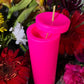 Neon Loadable Pillar Candle + 6” x 2”+ Glows under Blacklight