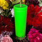 Neon Loadable Pillar Candle + 6” x 2”+ Glows under Blacklight