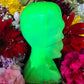 Neon Skull & Crossbones Candle + Glows under Blacklight