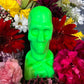 Neon Skull & Crossbones Candle + Glows under Blacklight