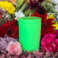Neon Loadable Pillar Candle + 4” x 3”+ Glows under Blacklight
