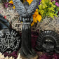 Santa Muerte Negra with Silver Wings Statue + Baptized + Fixed + Made in Mexico