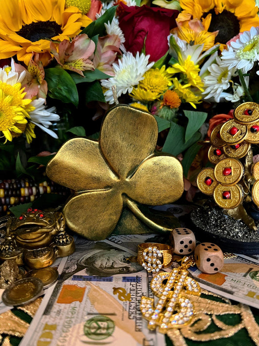 Shamrock Candle + Luck + Money + Four Leaf Clover