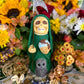 Santa Muerte Verde Statue + Green + Mictecacihuatl + Mictlantecihuatl + Traditionally Crafted from Mexican Clay + 1 of Kind + Made in Mexico