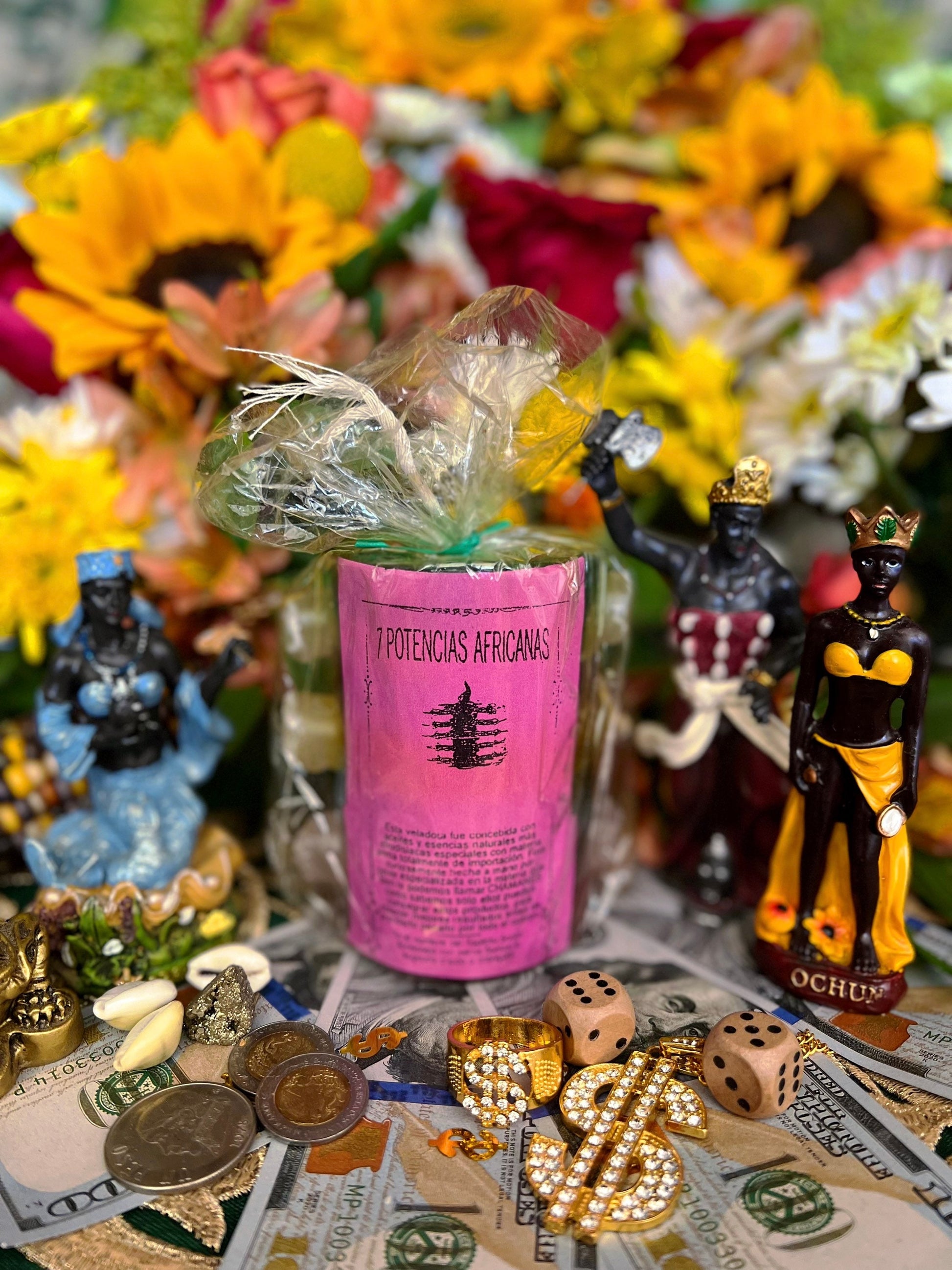 7 Potencias Africanas Candle + 7 Mechas + Made in Mexico + 7 African Powers
