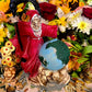 Santa Muerte Roja Statue 9” + Baptized + Vencedora + Fixed + Made in Mexico