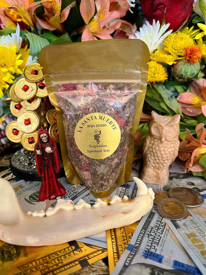 Santa Muerte Roja Herbs + Candle Dressing + Blessed