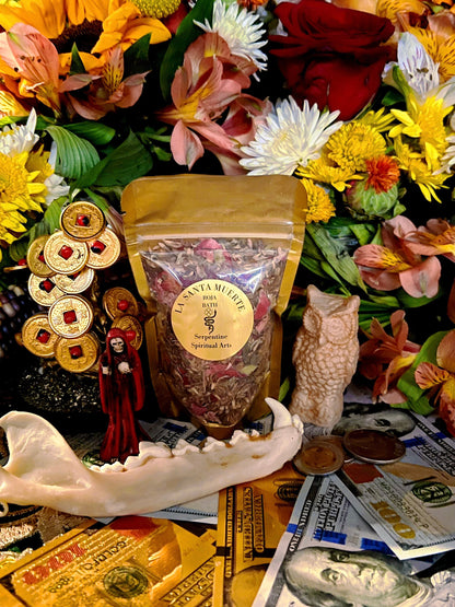 Santa Muerte Roja Herb Bath + Love + Money + Luck + Domination + Use Before Workings + Blessed