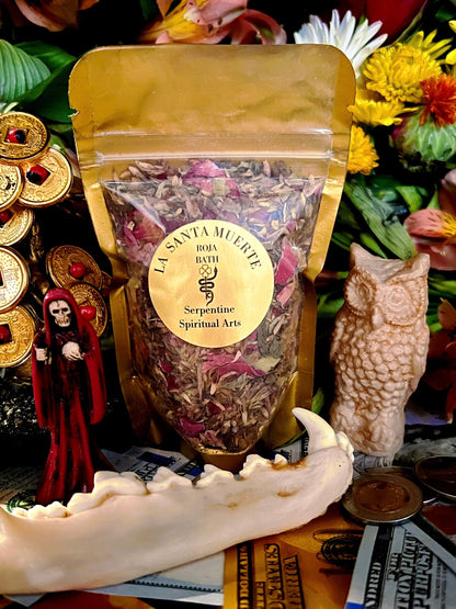 Santa Muerte Roja Herb Bath + Love + Money + Luck + Domination + Use Before Workings + Blessed