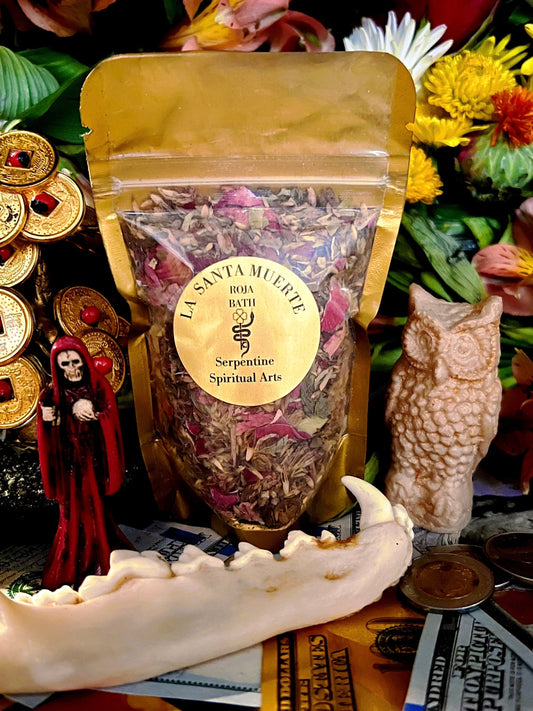 Santa Muerte Roja Herb Bath + Love + Money + Luck + Domination + Use Before Workings + Blessed