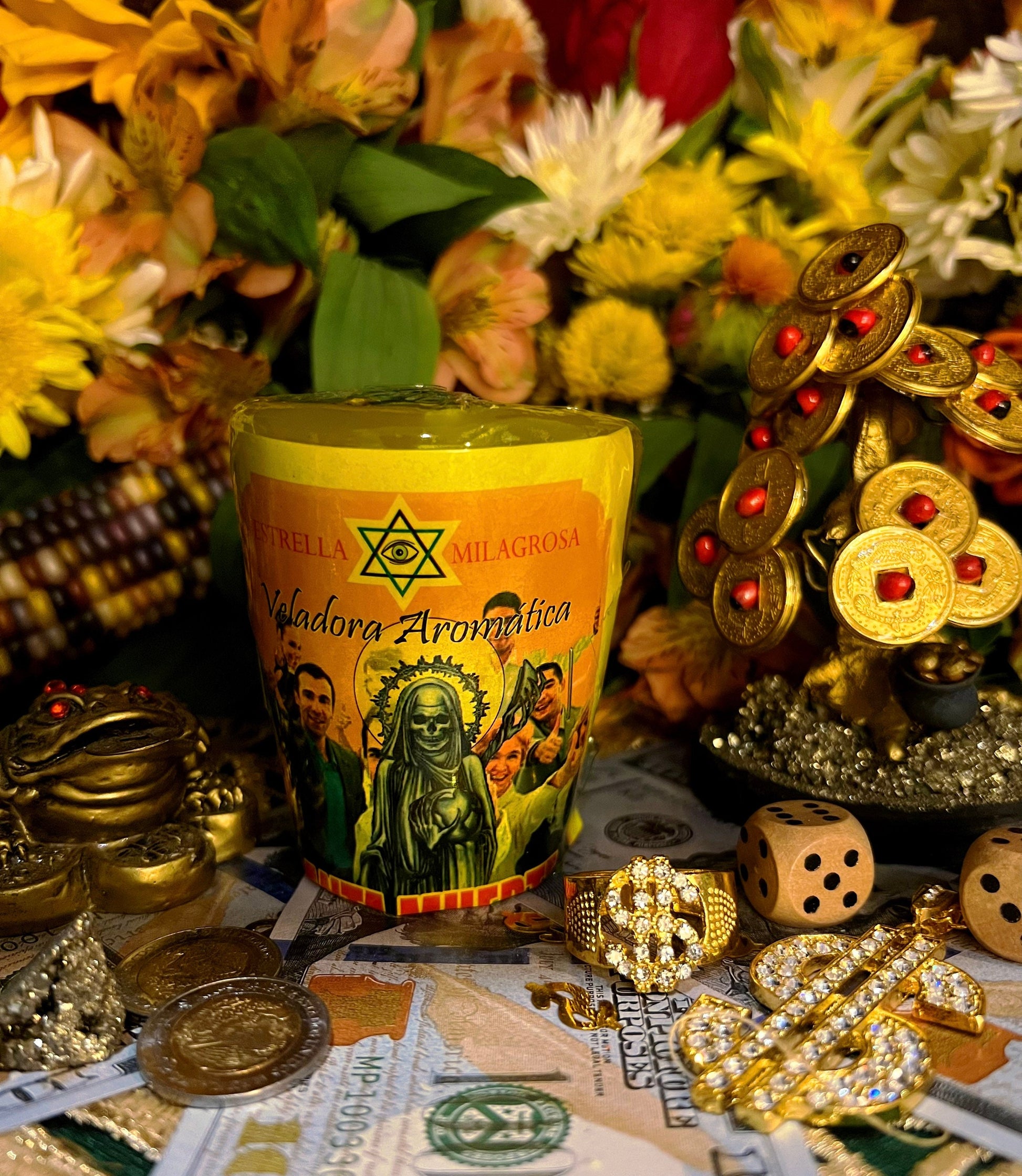 Santa Muerte Amarilla Candle + Yellow + Made in Mexico