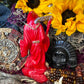 Santa Muerte Roja Imperial Statue + 6.5” + Baptized + Fixed + Made in Mexico