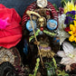 Santa Muerte Seated Azteca Statue + 24K Gold Leaf + Baptized + Fixed + Made in Mexico + Aztek + Trono + Veneration