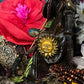 Santa Muerte Seated Azteca Statue + 24K Gold Leaf + Baptized + Fixed + Made in Mexico + Aztek + Trono + Veneration