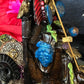 Santa Muerte Seated Azteca Statue + 24K Gold Leaf + Baptized + Fixed + Made in Mexico + Aztek + Trono + Veneration
