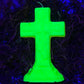 Neon Crucifix Candle + Cross + Hoodoo + Conjure + Glows Under Blacklight + Divine Assistance
