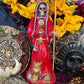 Santa Muerte Roja Statue + 24K Gold + Chalice + Baptized + Sterling Silver + Fixed + Made in Mexico
