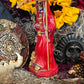 Santa Muerte Roja Statue + 24K Gold + Chalice + Baptized + Sterling Silver + Fixed + Made in Mexico