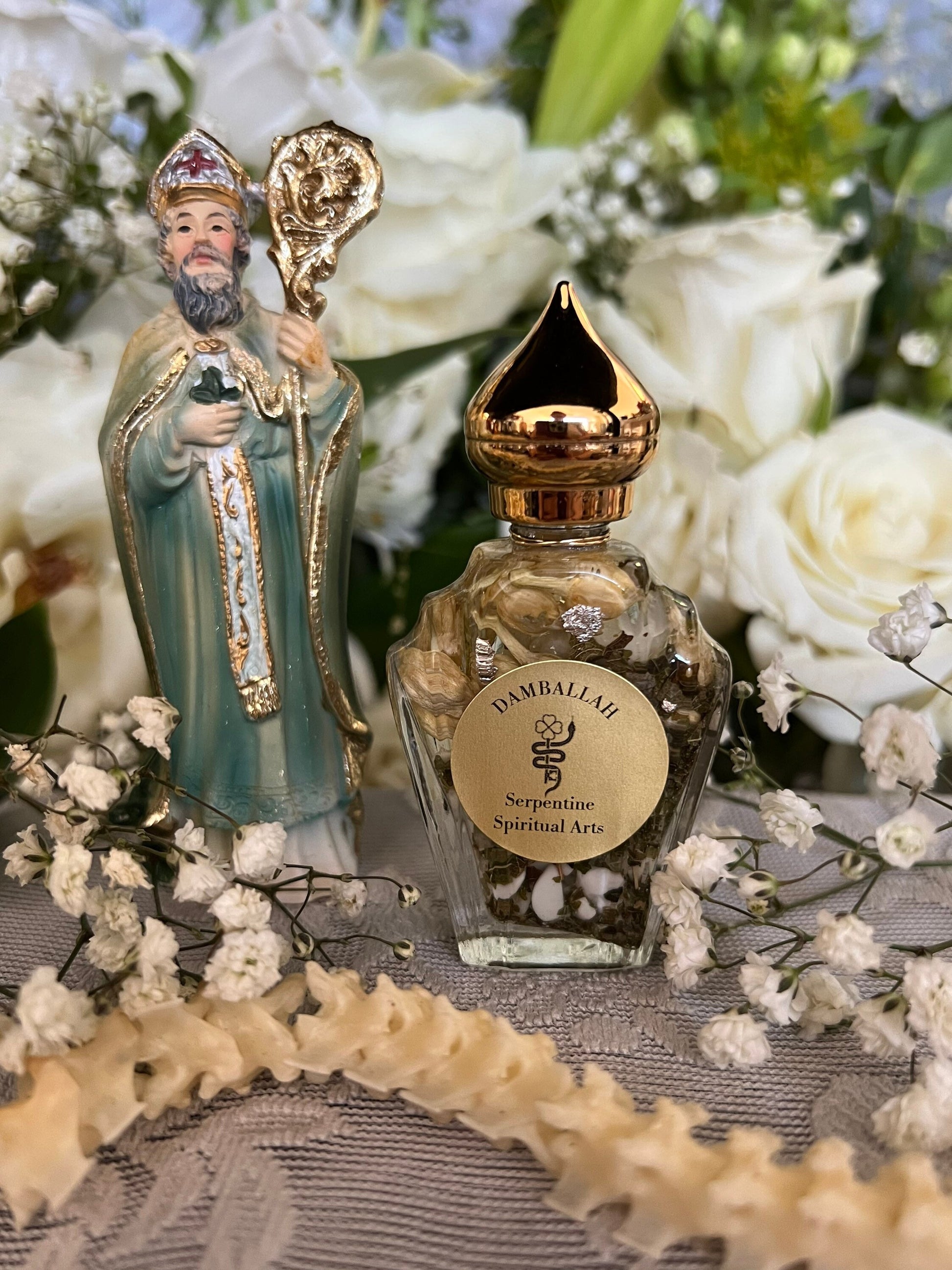 Damballah Oil + Danbala + Prosperity + Healing + Purity + Wealth + Fertility + Peace + Wisdom + Protection + Clear Obstacle + Transformation