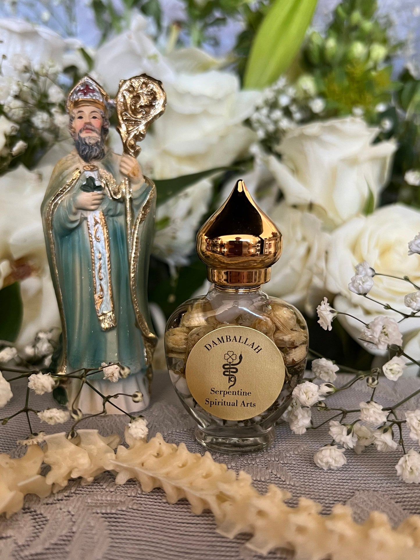Damballah Oil + Danbala + Prosperity + Healing + Purity + Wealth + Fertility + Peace + Wisdom + Protection + Clear Obstacle + Transformation